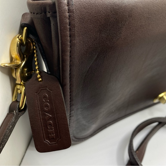 Vintage Coach New York Leather Crossbody Clutch 80’s Professional Restored Mocha - Picture 10 of 11